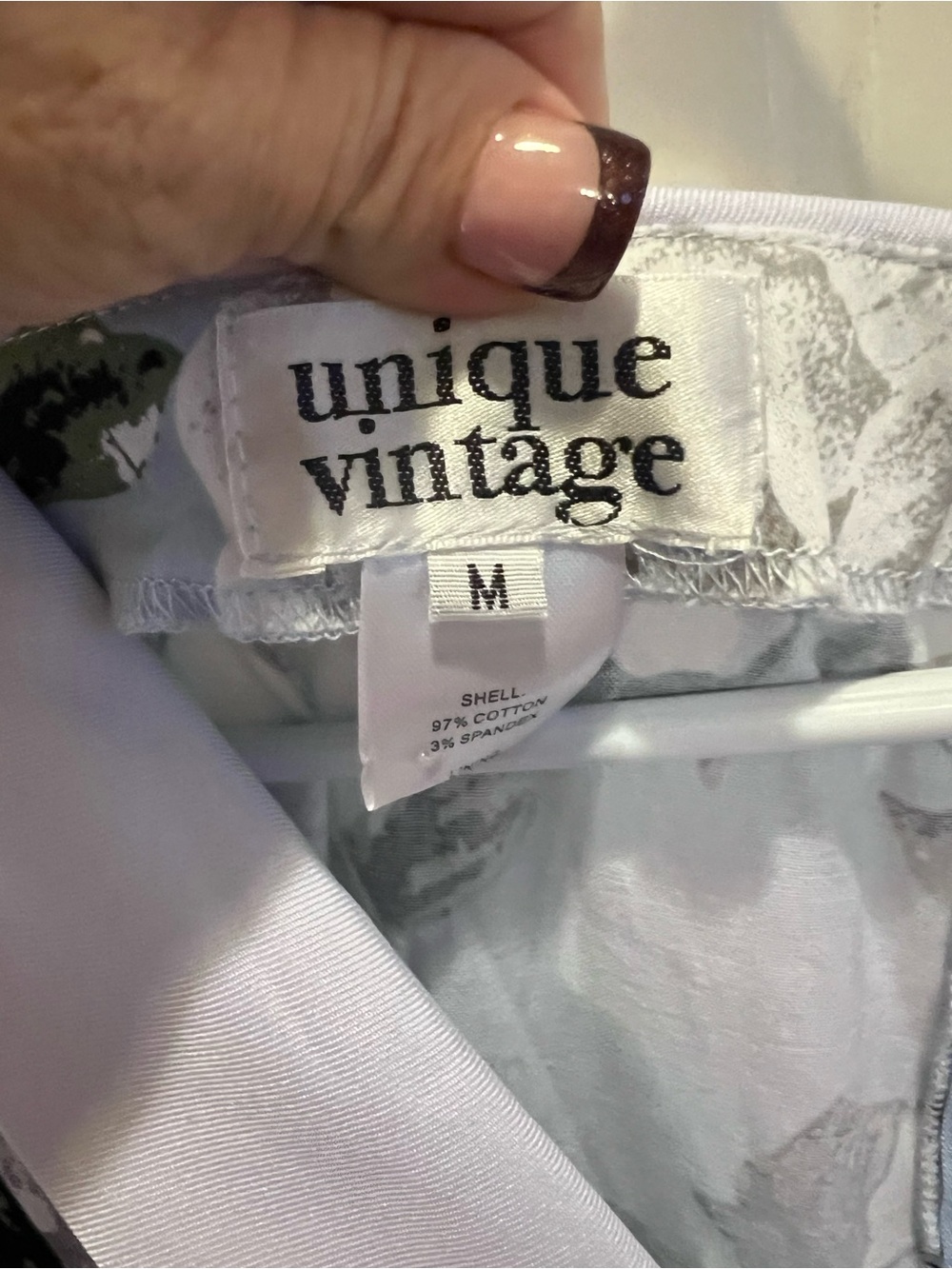 Unique Vintage Light Blue and White Floral Dress